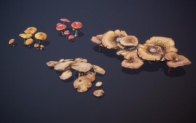PBR 蘑菇模型-水果蔬菜模型库-FBX(.fbx)模型下载-cg模型网