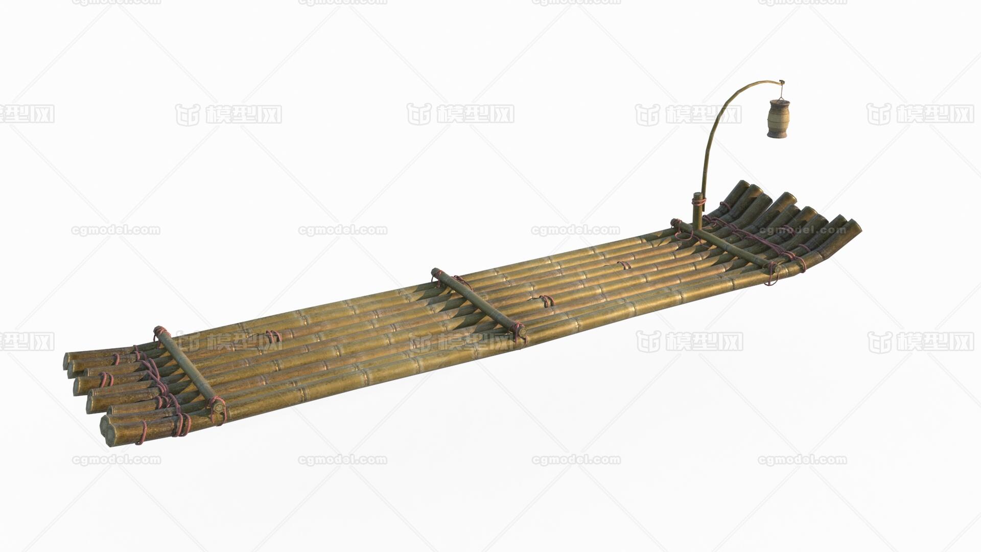 古代载具漂亮的竹筏模型-古代船/仿古船模型库-3ds Max(.max)模型下载-cg模型网