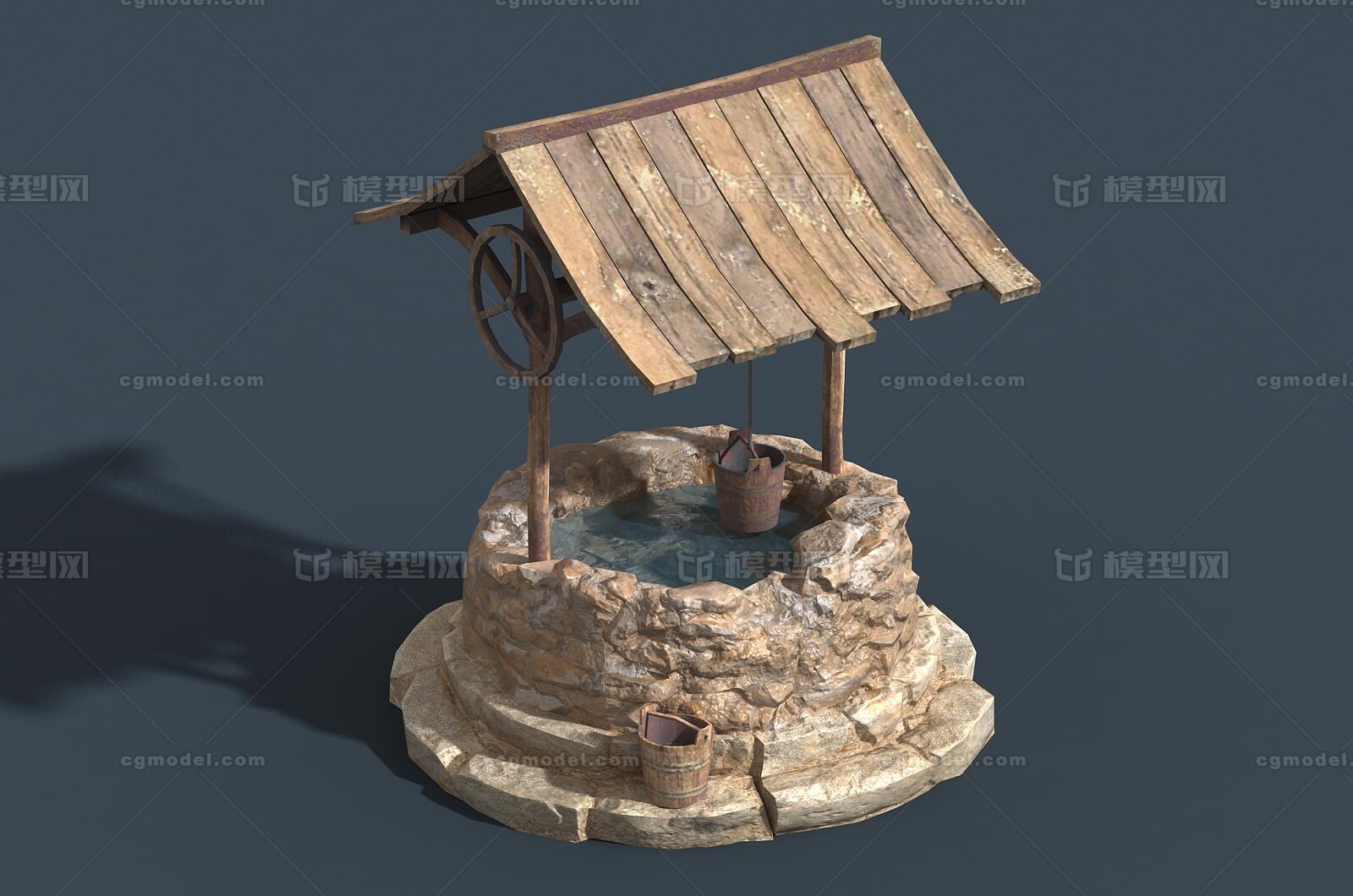 卡通 水井模型-场景部件模型库-FBX(.fbx)模型下载-cg模型网