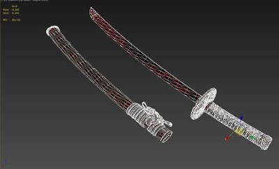 日本 武士刀模型-冷兵器模型库-FBX(.fbx)模型下载-cg模型网