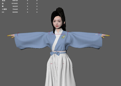 古装汉服 汉服美女模型-女人模型库-Maya(.ma/.mb)模型下载-cg模型网