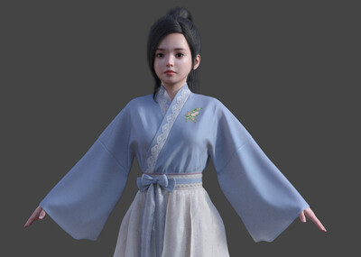 古装汉服 汉服美女模型-女人模型库-Maya(.ma/.mb)模型下载-cg模型网