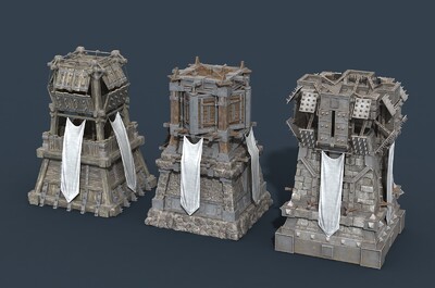 卡通 防御塔模型-场景部件模型库-FBX(.fbx)模型下载-cg模型网