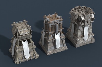 卡通 防御塔模型-场景部件模型库-FBX(.fbx)模型下载-cg模型网