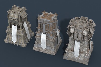 卡通 防御塔模型-场景部件模型库-FBX(.fbx)模型下载-cg模型网