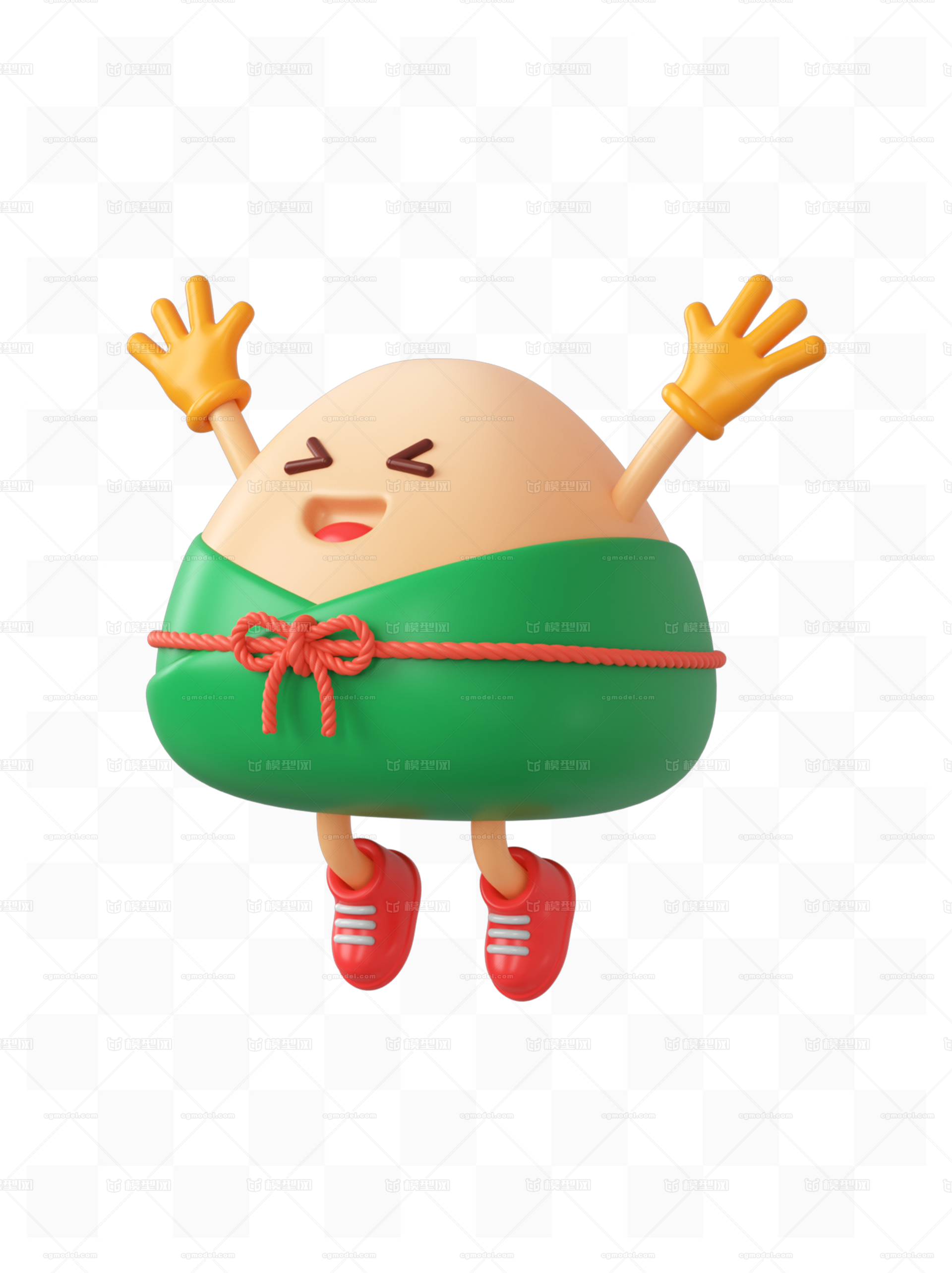 端午节 卡通创意 粽子拟人 粽子3d元素