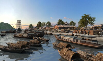 闽南建筑 古代码头模型-古代场景模型库-3ds Max(.max)模型下载-cg模型网
