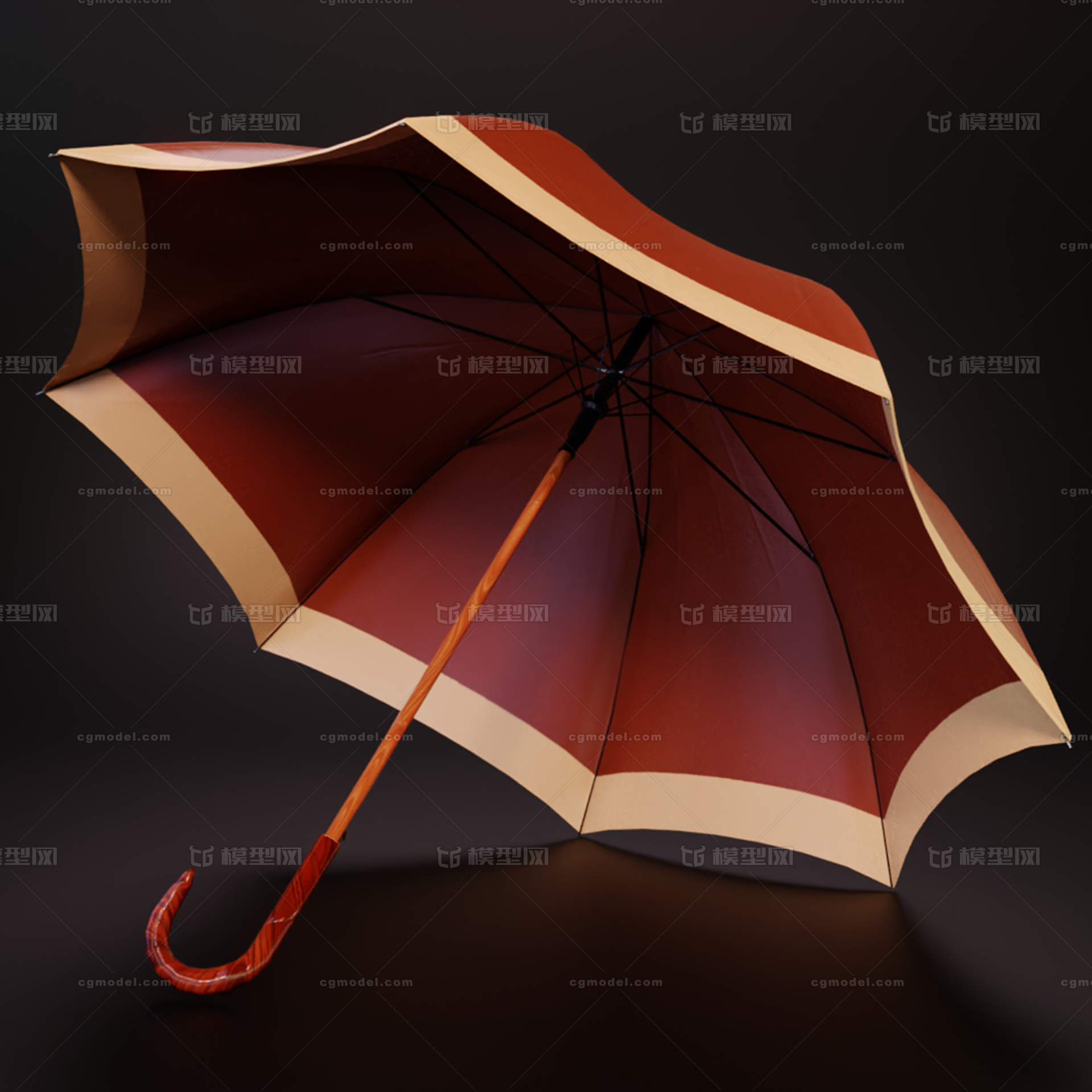 雨伞（动画）多种贴图 伞模型-个人用品模型库-3ds Max(.max)模型下载-cg模型网
