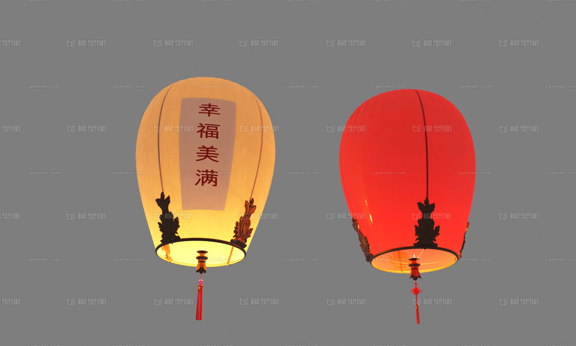 孔明灯 古代灯模型-其他模型库-3ds Max(.max)模型下载-cg模型网
