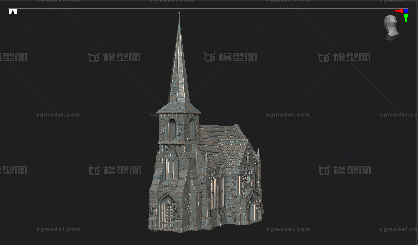 欧式教堂高模 3d打印教堂模型-历史建筑模型库-Zbrush(.ztl/.zbp)模型下载-cg模型网