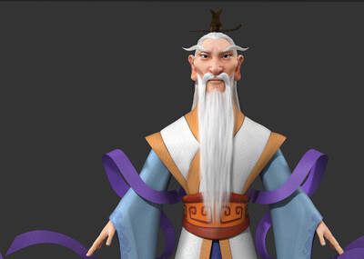 卡通老神仙模型-男人模型库-Maya(.ma/.mb)模型下载-cg模型网