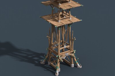 卡通 古代山寨哨塔模型-场景部件模型库-FBX(.fbx)模型下载-cg模型网