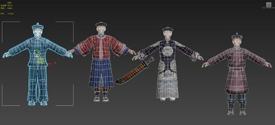 清兵 捕头 衙役 官兵 侍卫 古代官员 士兵模型-男人模型库-3ds Max(.max)模型下载-cg模型网