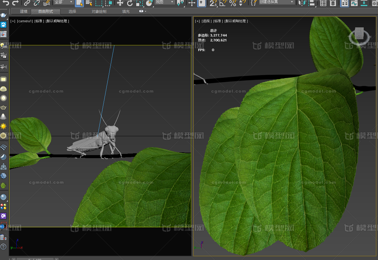 树叶 树枝模型-树木模型库-3ds Max(.max)模型下载-cg模型网