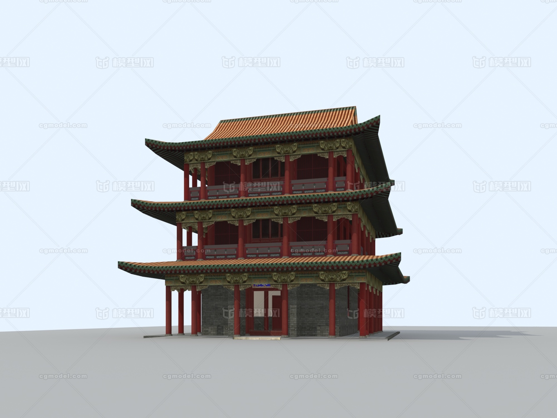沈阳故宫-凤凰楼 虚拟现实模型-历史建筑模型库-3ds Max(.max)模型下载-cg模型网