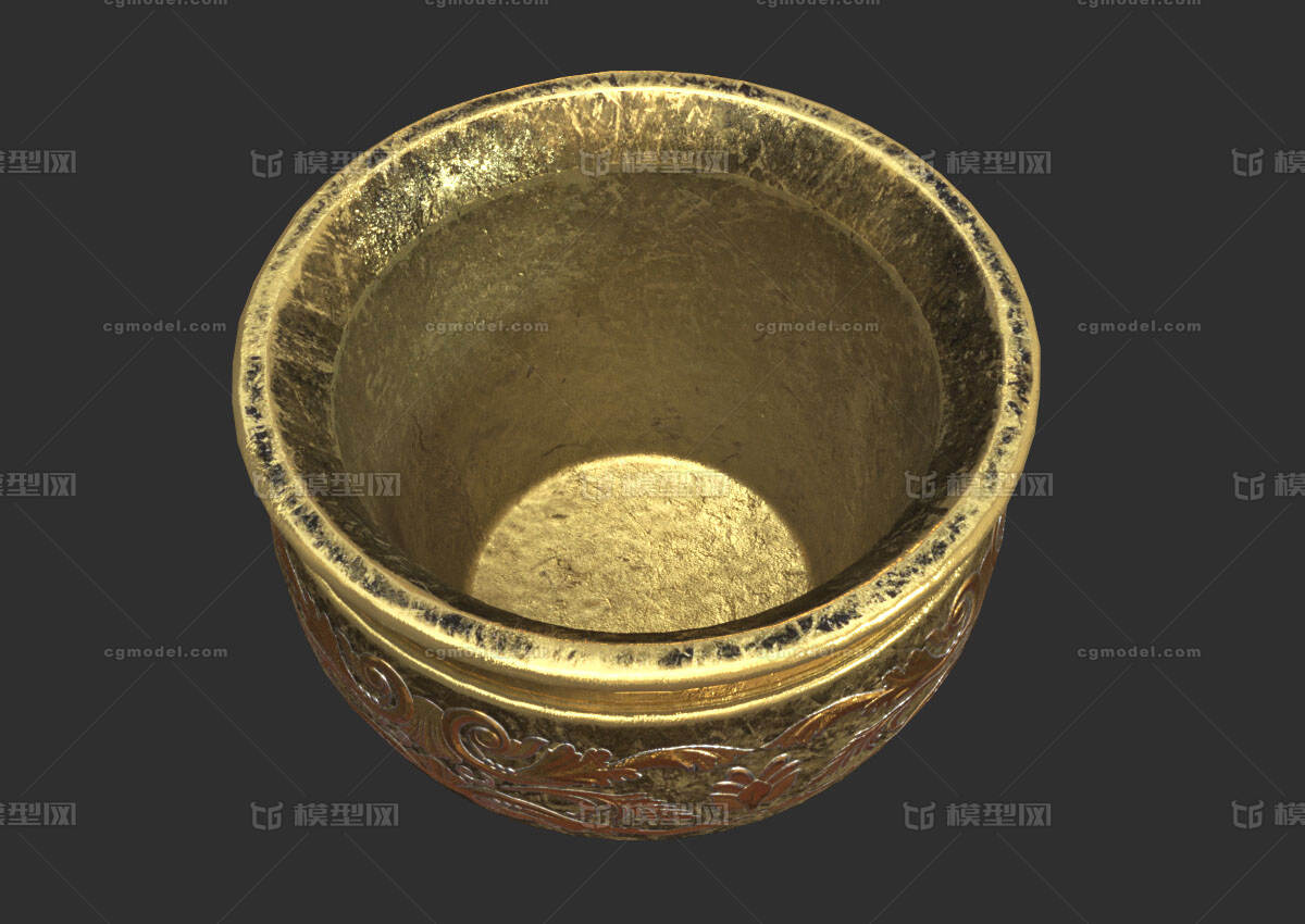 金钵 紫金钵盂模型-文物器皿模型库-FBX(.fbx)模型下载-cg模型网