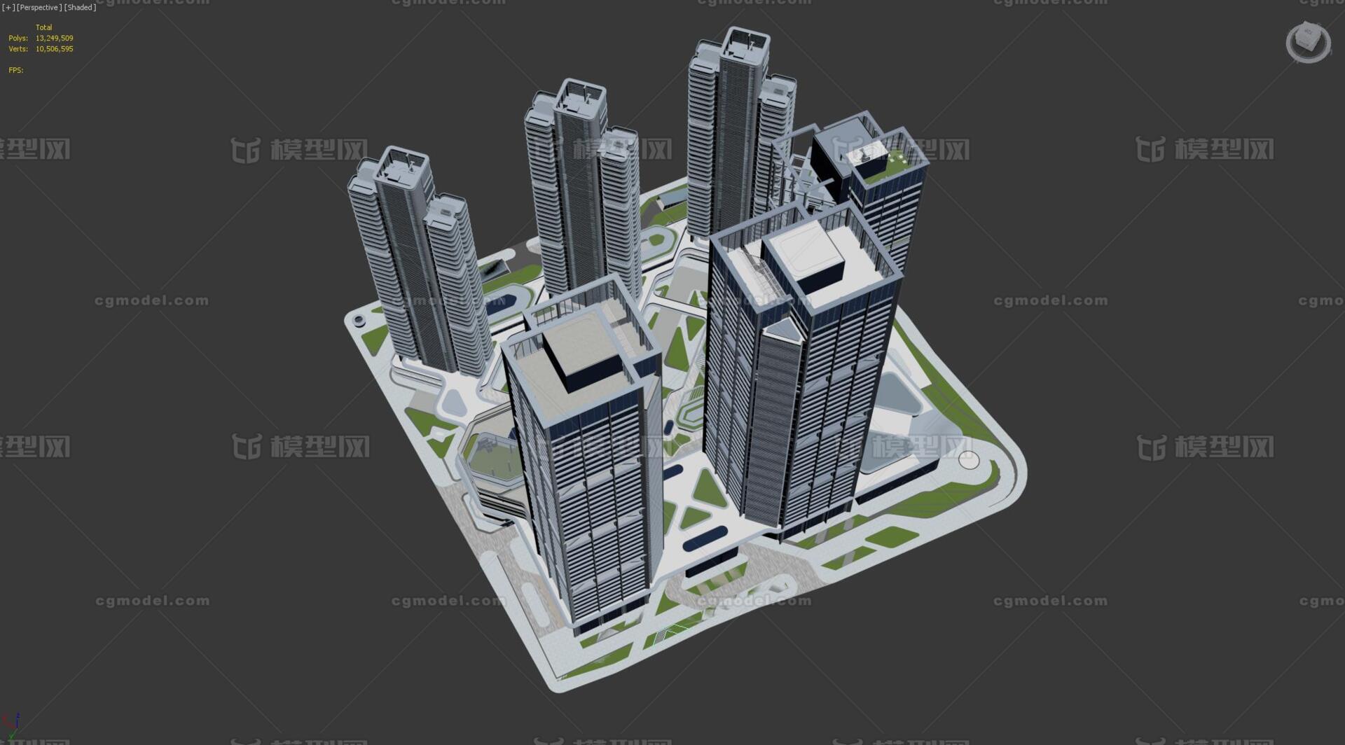 杭州建工第三城EIC模型-商业办公模型库-3ds Max(.max)模型下载-cg模型网