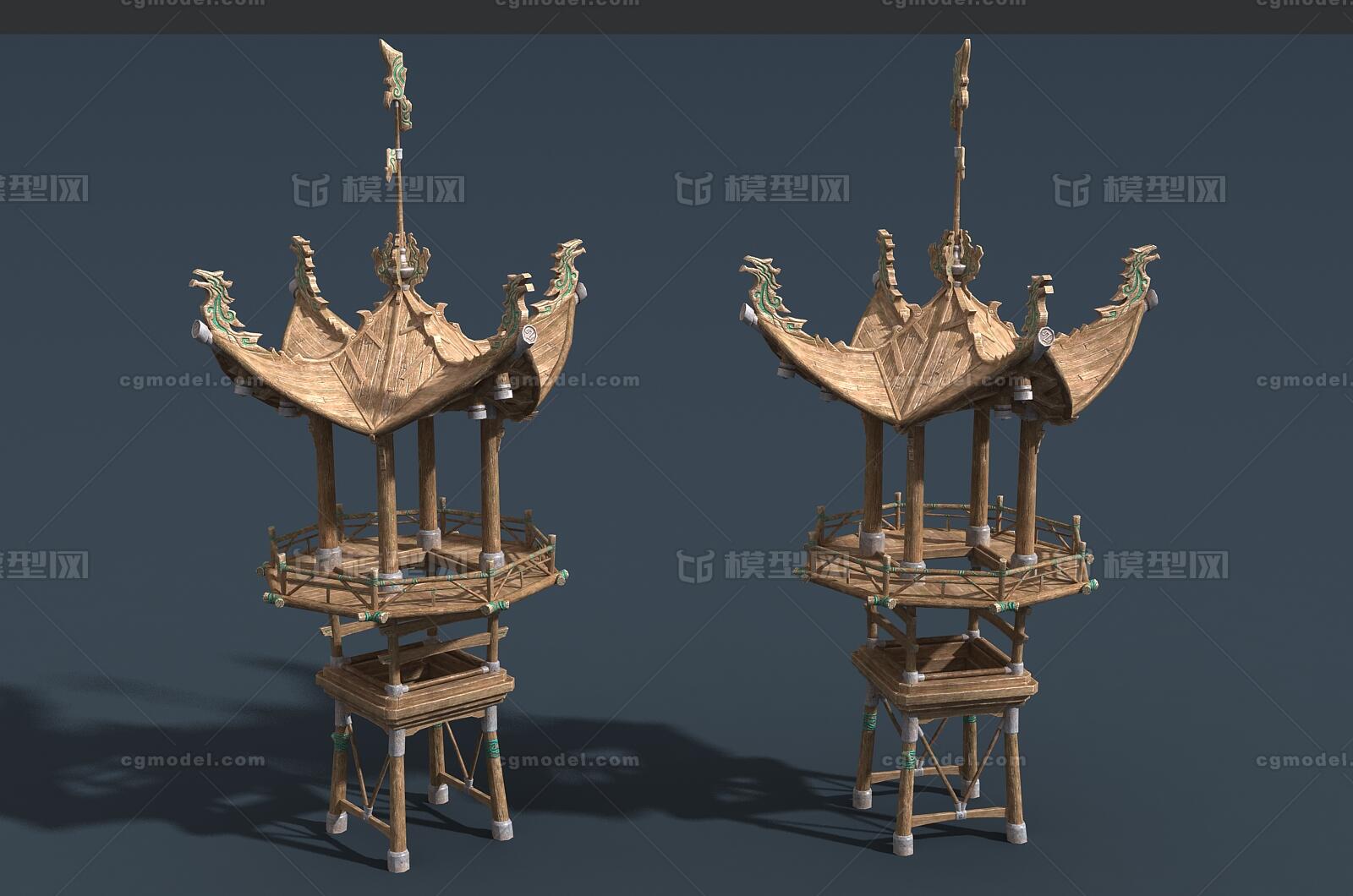 卡通 放哨岗模型-场景部件模型库-FBX(.fbx)模型下载-cg模型网