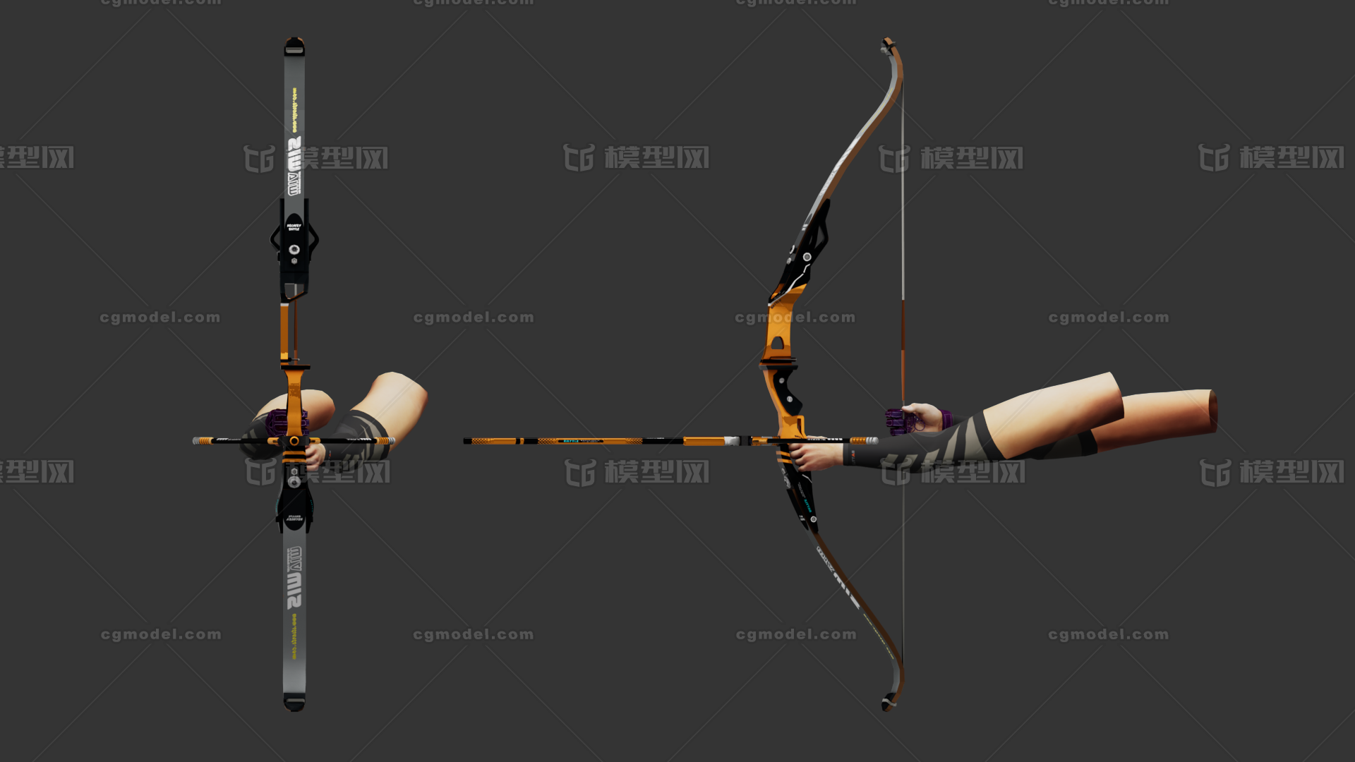 弓 Bow模型-冷兵器模型库-FBX(.fbx)模型下载-cg模型网