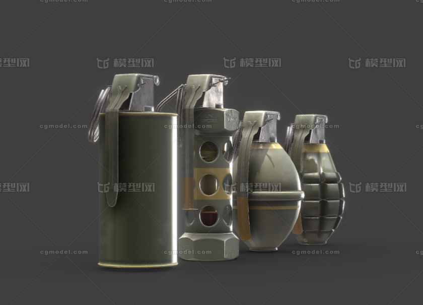 手榴弹合集 手雷模型-其他器械模型库-Blender(.blend)模型下载-cg模型网