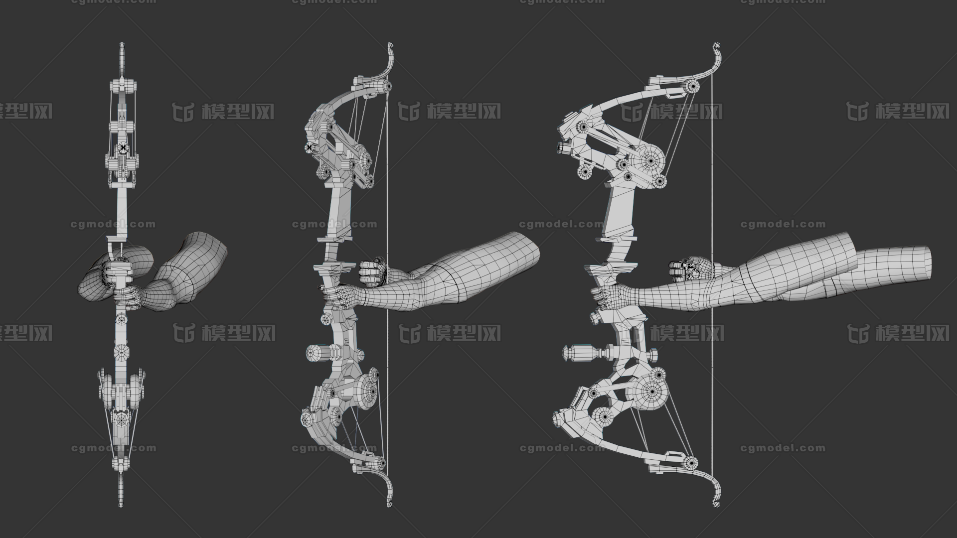 弓 Bow模型-冷兵器模型库-Maya(.ma/.mb)模型下载-cg模型网