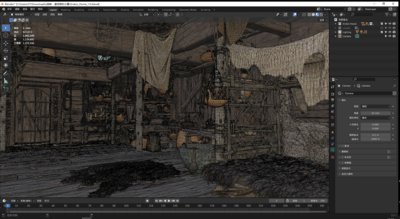 中世纪房间 木屋模型-古代场景模型库-Blender(.blend)模型下载-cg模型网