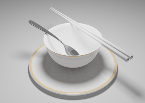 餐具碗碟筷子调羹模型-其他模型库-Blender(.blend)模型下载-cg模型网