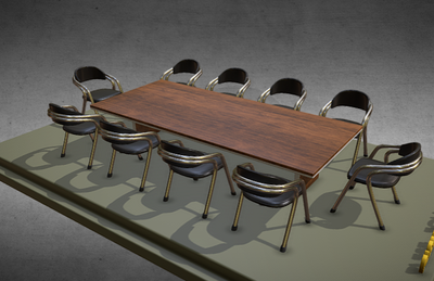 会议桌 桌子模型-桌椅模型库-Blender(.blend)模型下载-cg模型网
