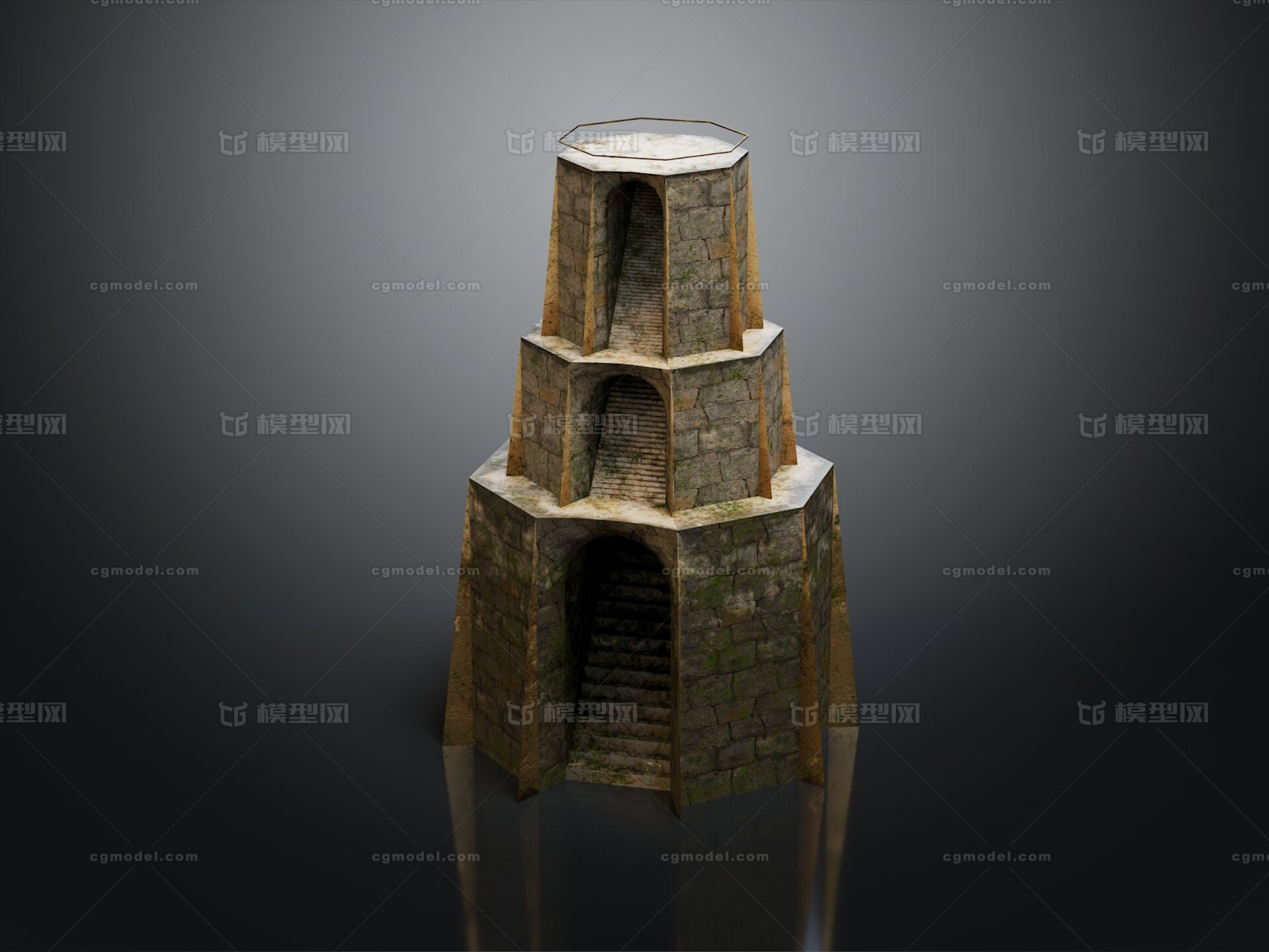 塔楼 塔 石塔 古塔 古代塔楼 塔防 哨塔 防空 炮台 炮塔模型-场景部件模型库-3ds Max(.max)模型下载-cg模型网