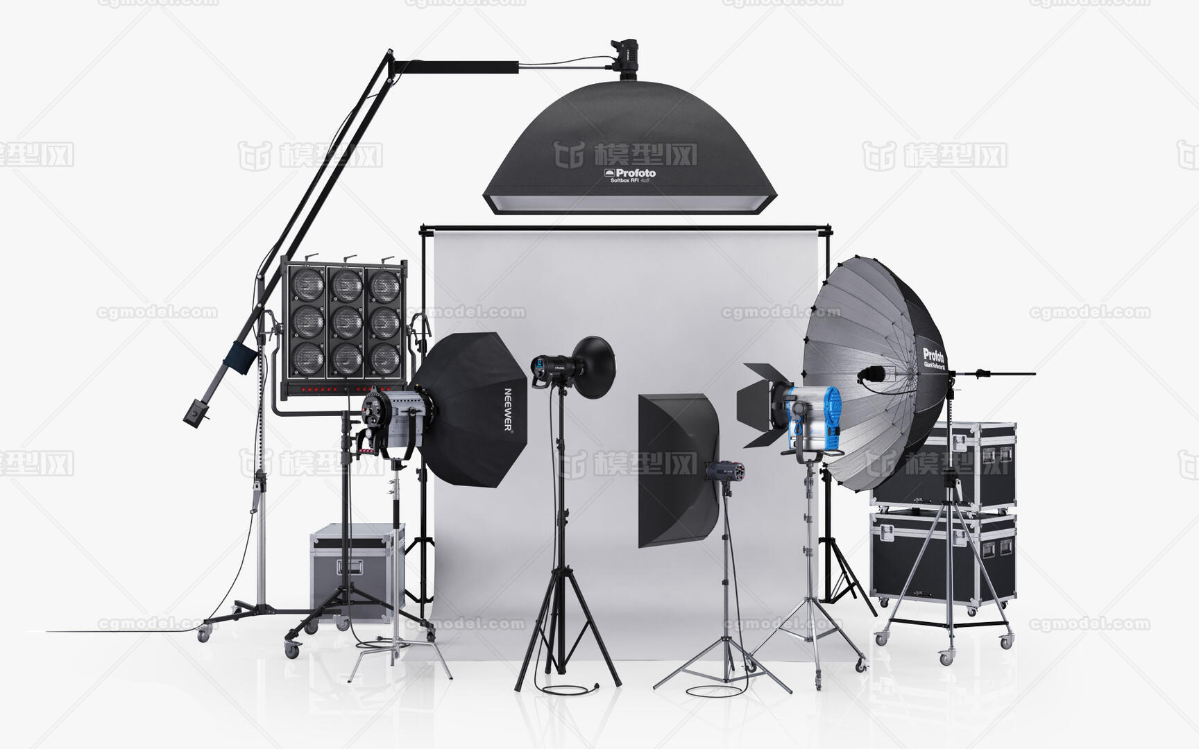 工作室灯光设备 直播灯光设备模型-摄像设备模型库-3D Studio(.3ds)模型下载-cg模型网
