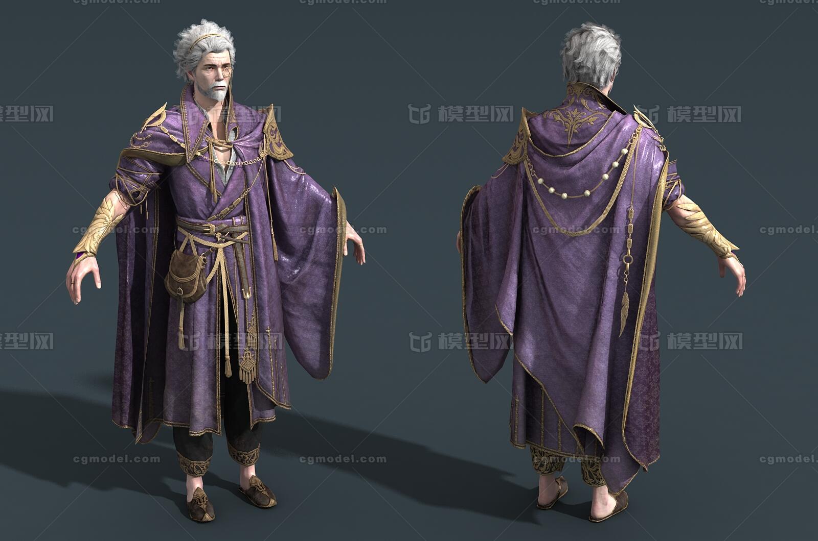 卡通 大法师模型-男人模型库-3ds Max(.max)模型下载-cg模型网