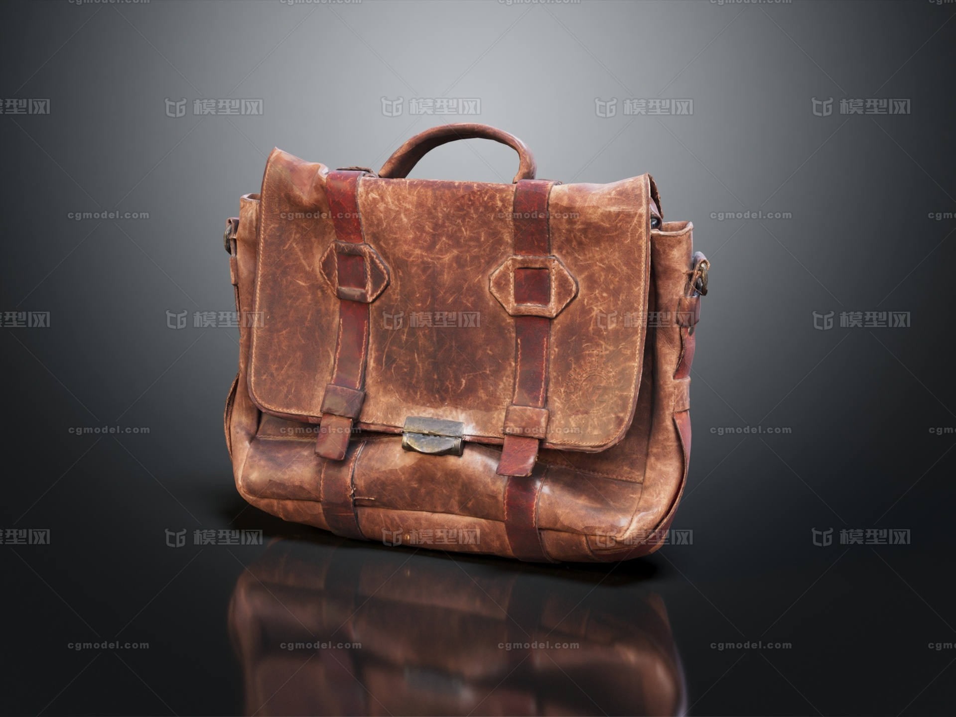 皮包 旧皮包模型-个人用品模型库-3ds Max(.max)模型下载-cg模型网