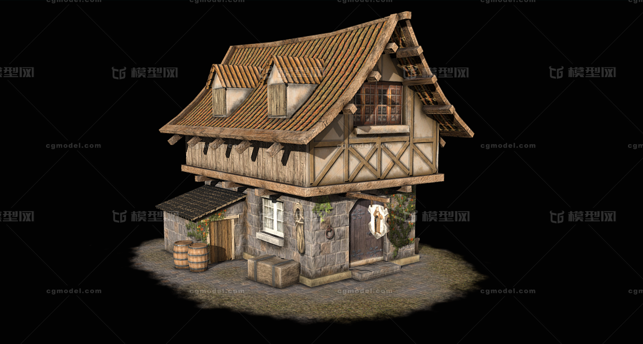 木屋 中世纪房屋模型-私人住宅模型库-Collada(.dae)模型下载-cg模型网