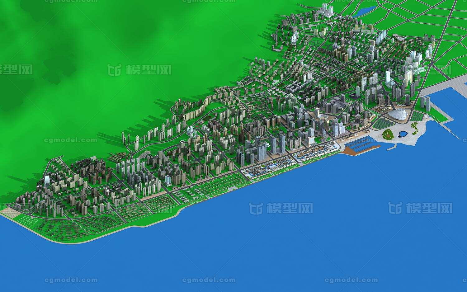 大连 城市CBD模型-商业办公模型库-3ds Max(.max)模型下载-cg模型网