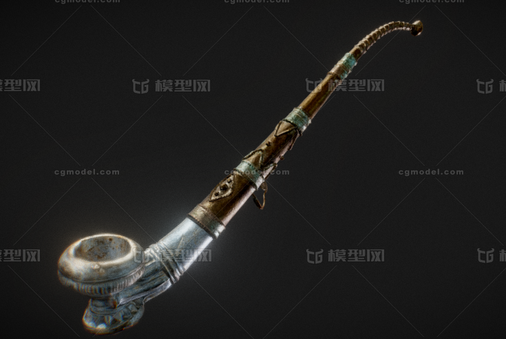 烟杆 烟斗模型-个人用品模型库-Blender(.blend)模型下载-cg模型网