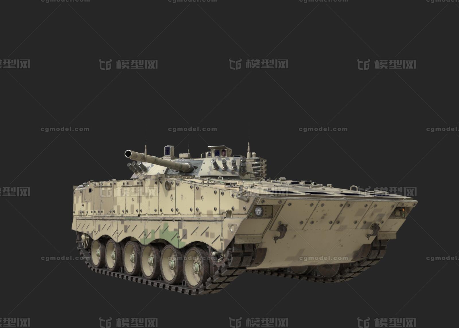 PBR 四涂装模型-装甲车／坦克模型库-3D Studio(.3ds)模型下载-cg模型网