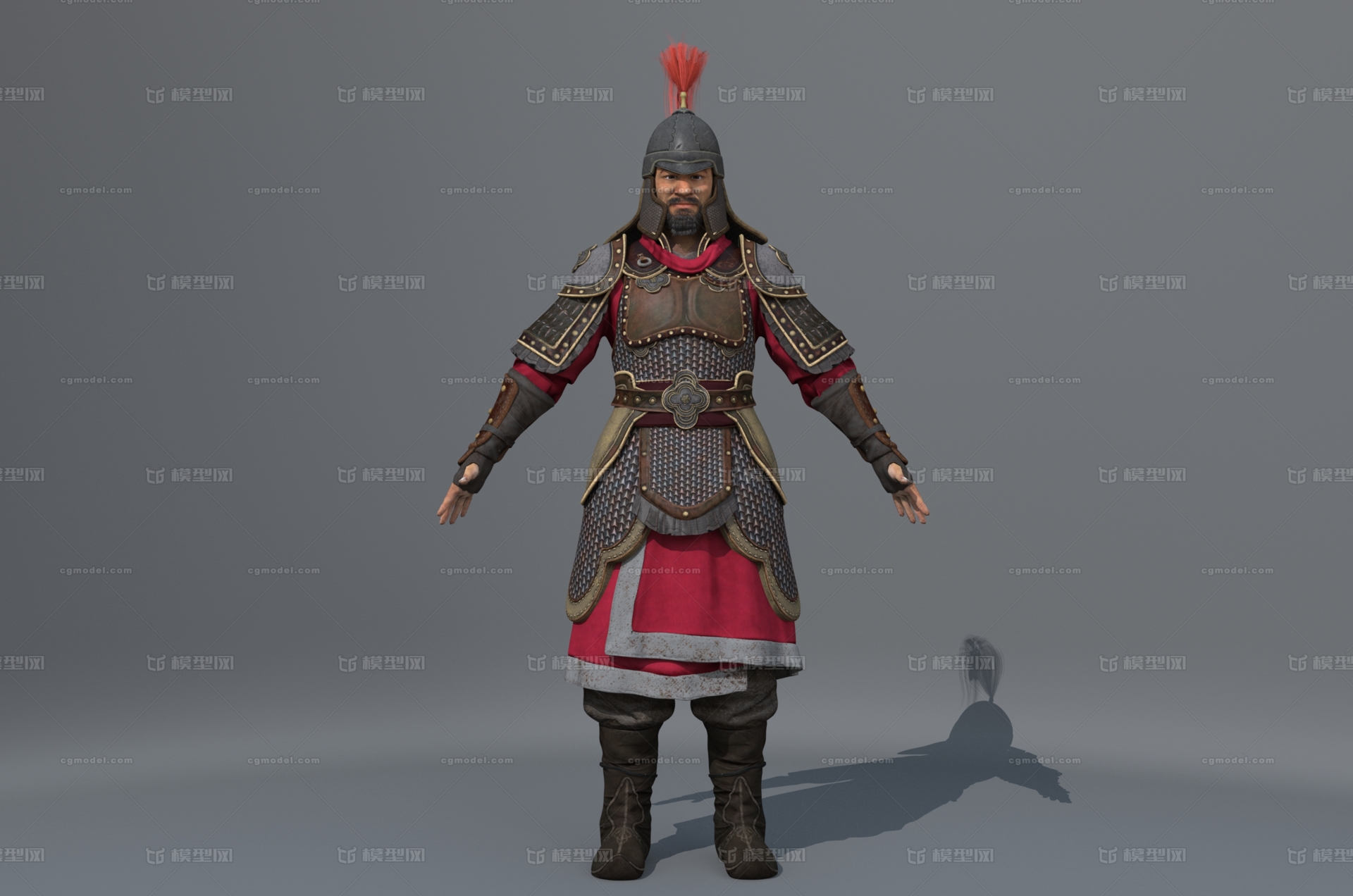写实古代将军 虚拟男人模型-男人模型库-Maya(.ma/.mb)模型下载-cg模型网