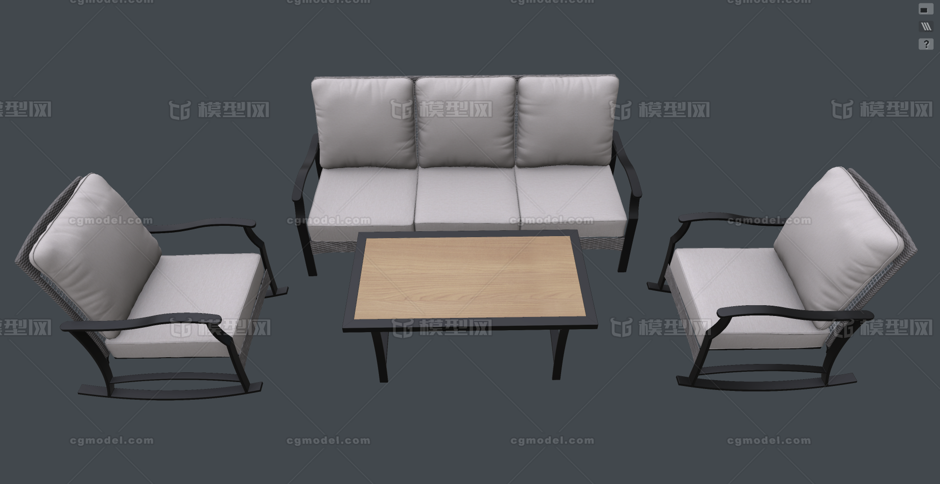 次世代 沙发模型-沙发模型库-Maya(.ma/.mb)模型下载-cg模型网
