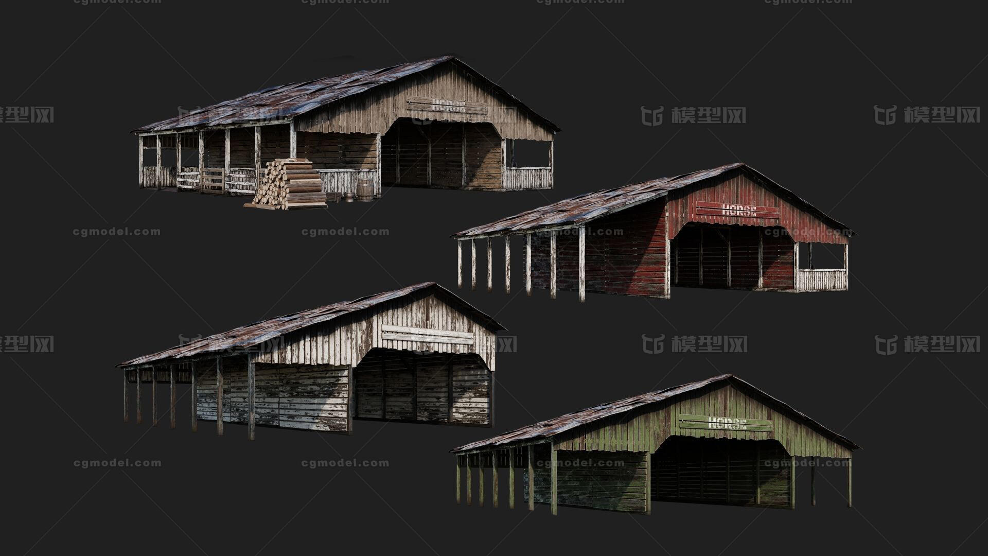 谷仓 农庄模型-历史建筑模型库-Maya(.ma/.mb)模型下载-cg模型网
