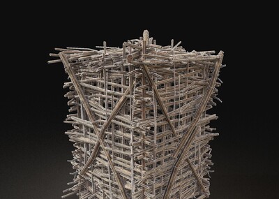 木笼 笼子模型-历史建筑模型库-Maya(.ma/.mb)模型下载-cg模型网