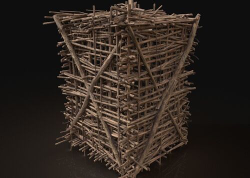 木笼 笼子模型-历史建筑模型库-Maya(.ma/.mb)模型下载-cg模型网