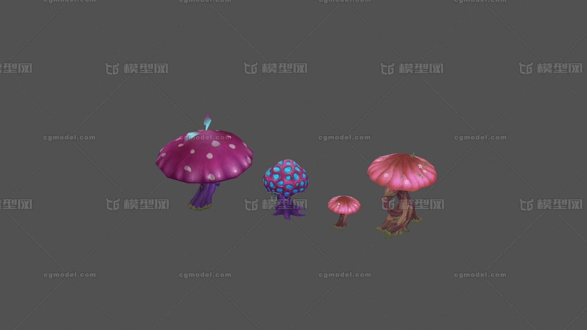 毒蘑菇模型模型-真菌模型库-3ds Max(.max)模型下载-cg模型网