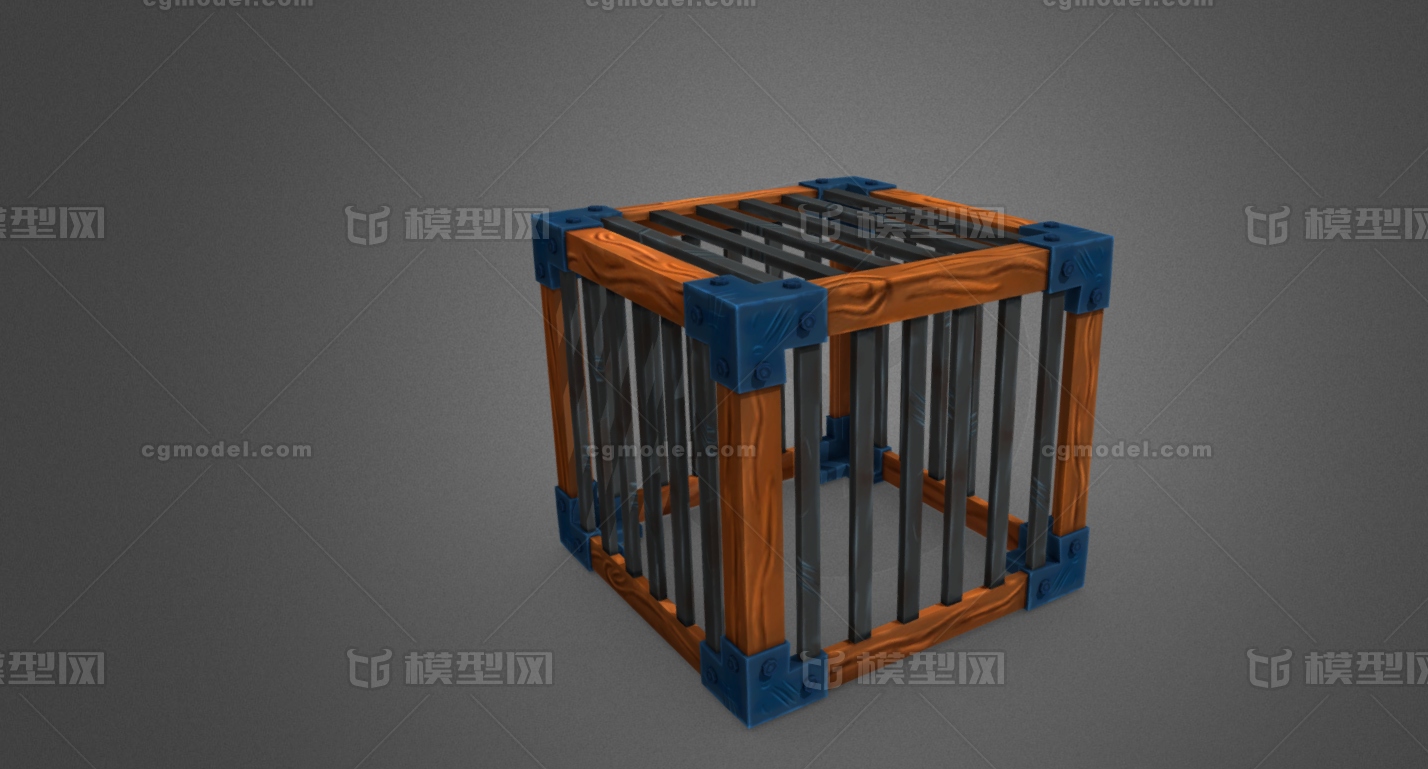 笼子 卡通铁笼模型-场景部件模型库-Blender(.blend)模型下载-cg模型网