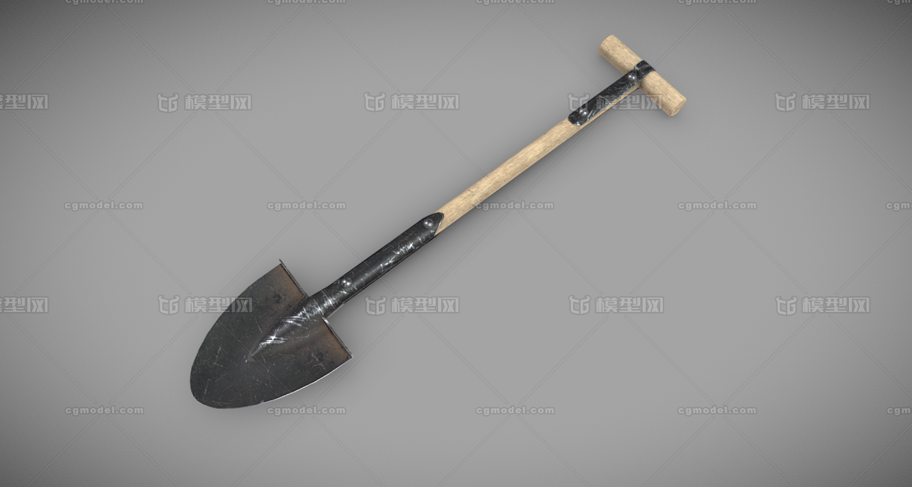 铁锹 工兵铲模型-五金工具模型库-FBX(.fbx)模型下载-cg模型网