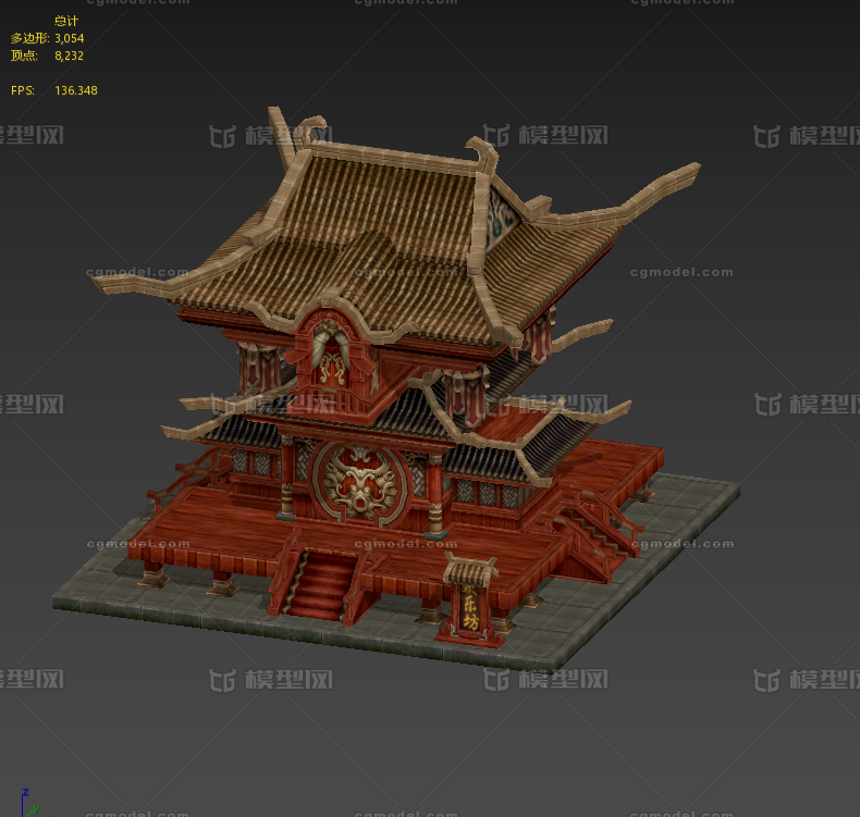 中国古代建筑 乐坊模型-古代场景模型库-3ds Max(.max)模型下载-cg模型网