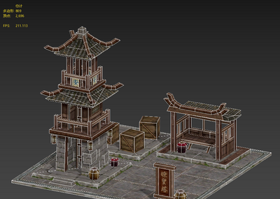 中国古代建筑 塔楼模型-古代场景模型库-3ds Max(.max)模型下载-cg模型网