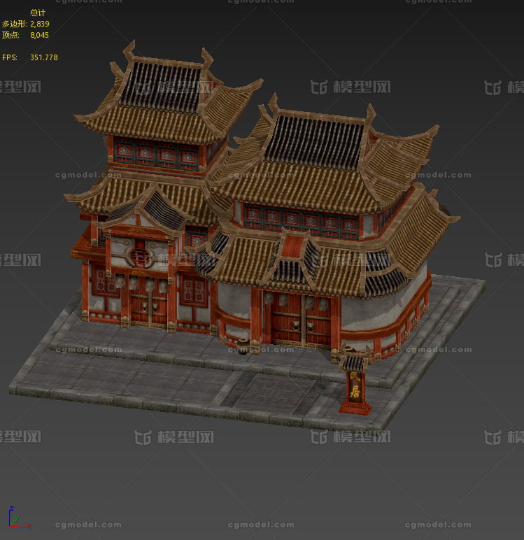 中国古建筑 家模型-古代场景模型库-3ds Max(.max)模型下载-cg模型网