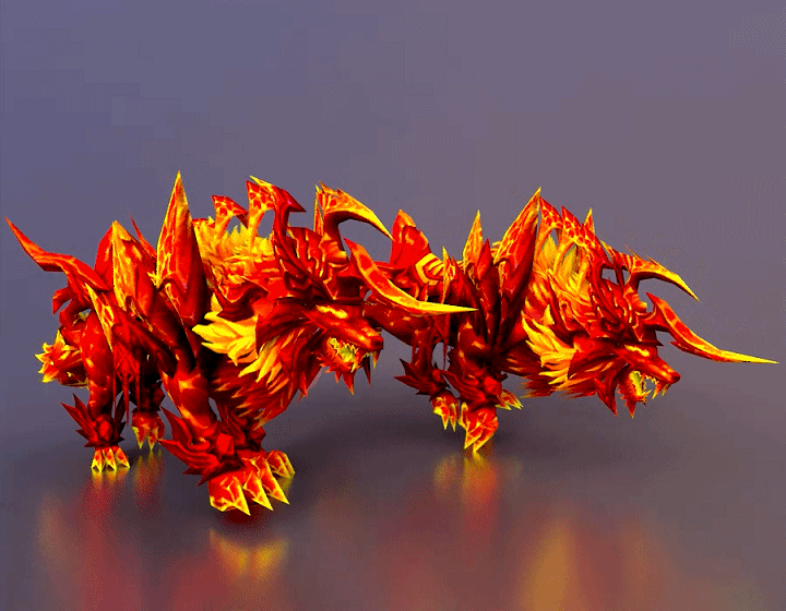 动画 赤炎魔狼模型-神话/幻想模型库-FBX(.fbx)模型下载-cg模型网