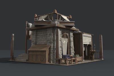 卡通 古代商铺模型-场景部件模型库-FBX(.fbx)模型下载-cg模型网