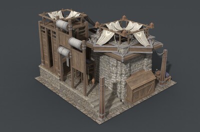 卡通 古代商铺模型-场景部件模型库-FBX(.fbx)模型下载-cg模型网